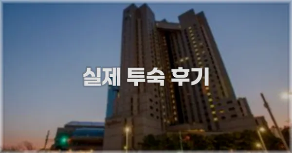 💬 실제 투숙 후기
